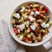 Roasted Caponata Salad with Chickpeas and Goat Cheese