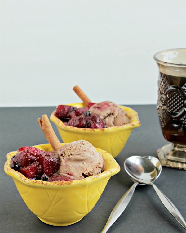 Spicy Fruit Compote with Chocolate Ice Cream | Big Girls Small Kitchen