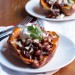 Chili-Style Beans on Roasted Sweet Potatoes with Sharp Cheddar