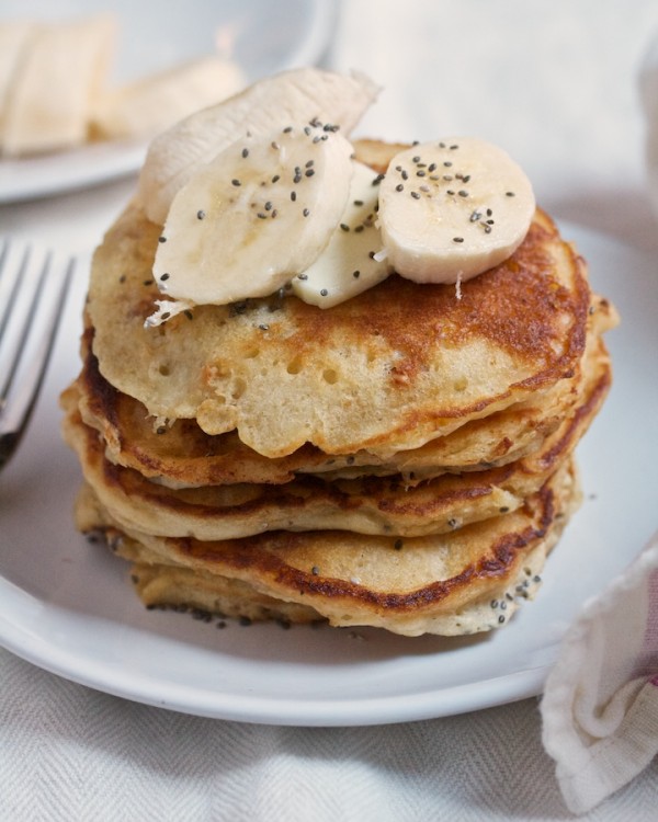 Peanut Butter Pancakes with Banana & Chia